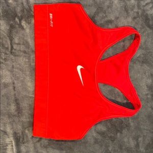 red nike dry-fit sports bra
